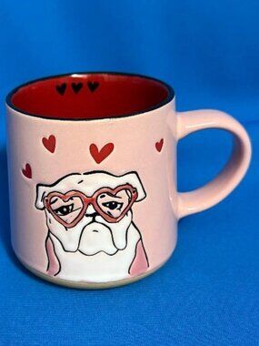 NEW ENGLISH BULLDOG PINK HEARTS ABSOLUTELY GORGEOUS MUG / CUP 17 OZ / 17 OUNCES